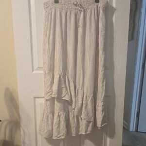 Sonoma Asymmetrical Striped Cream Skirt